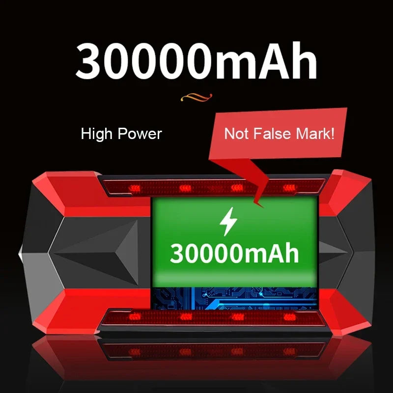4000A Start Power Bank 30000mAh Jump Starter Car Booster External Battery 12V Starting Device for Petrol Diesel Powerbank