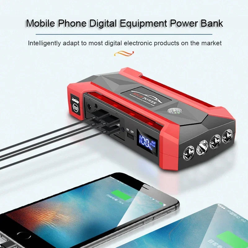 4000A Start Power Bank 30000mAh Jump Starter Car Booster External Battery 12V Starting Device for Petrol Diesel Powerbank